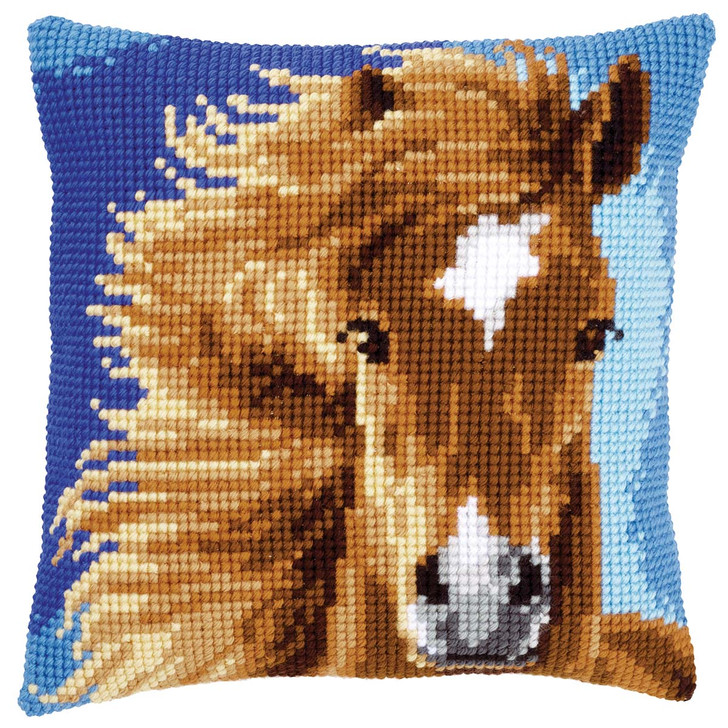 Vervaco Brown Horse Cushion Needlepoint Kit