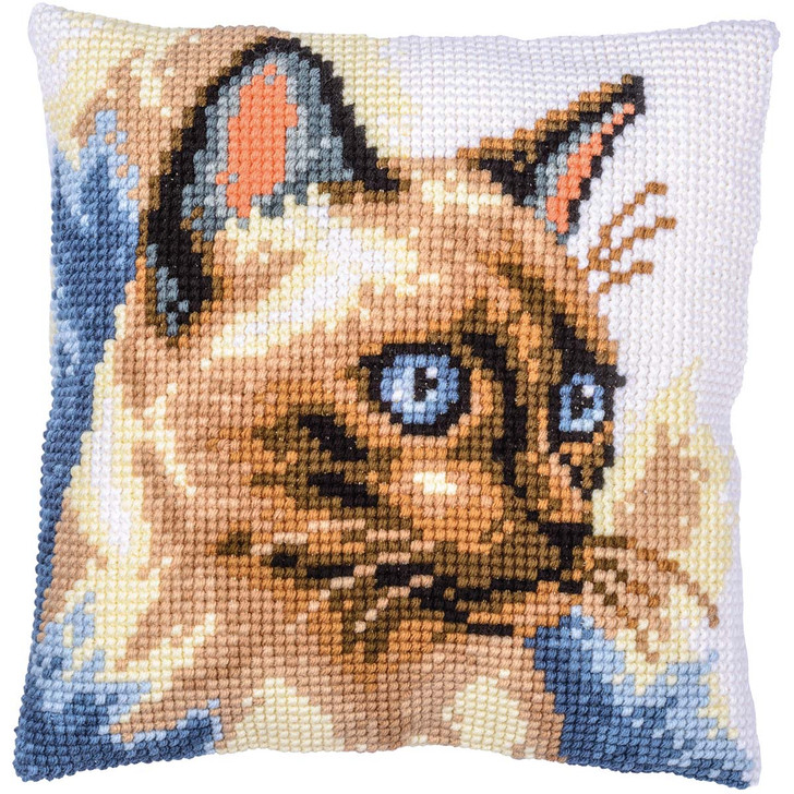 Vervaco Siamese Cat Cushion Needlepoint Canvas
