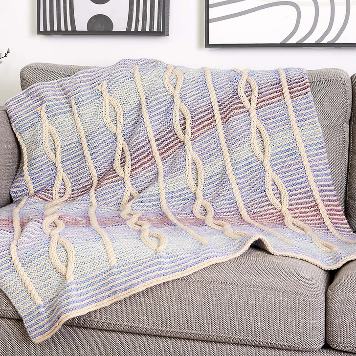 Caron Tonal Cables Lapghan Knit Kit
