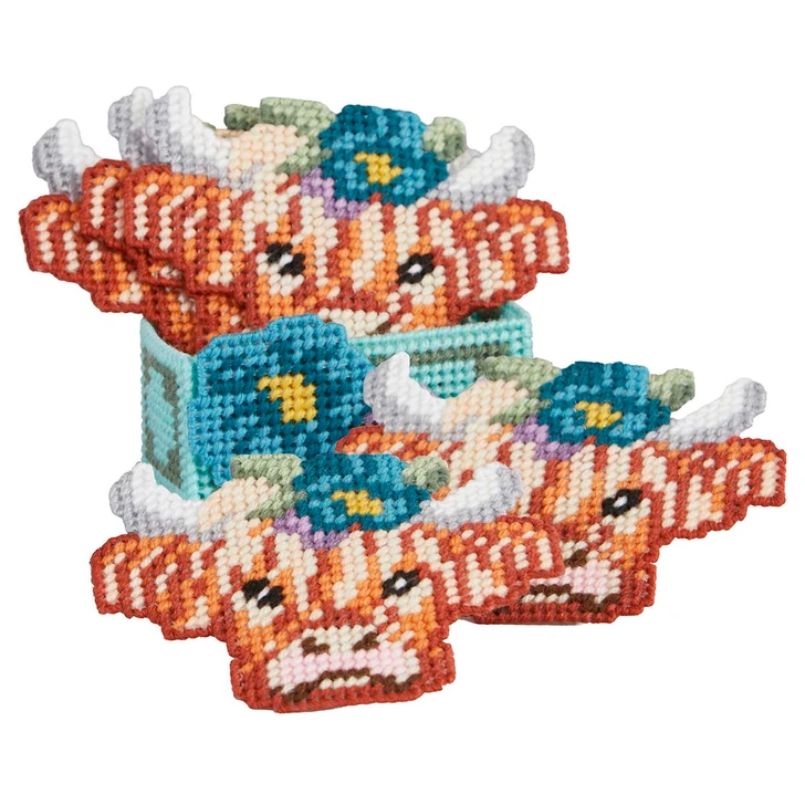 Herrschners Floral Highlander Coasters Plastic Canvas Kit
