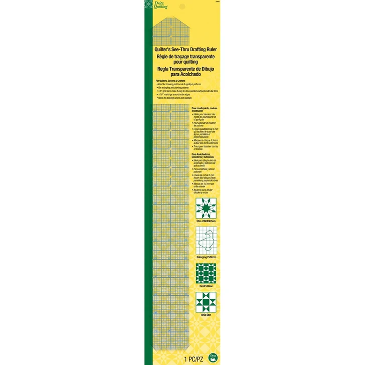 Prym Quilters See-Thru Drafting Ruler Accessory