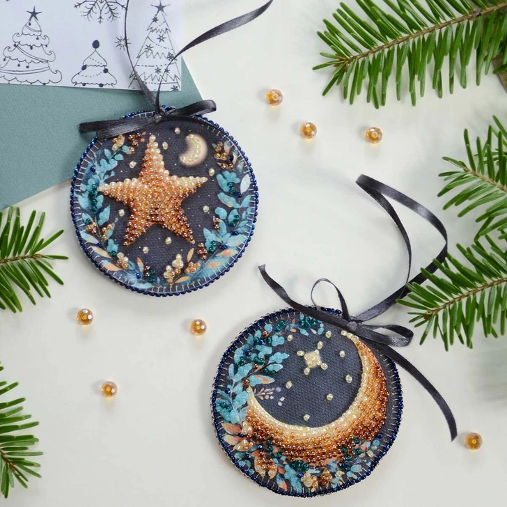 Abris Art Star, Shine! Ornament Bead Embroidery Kit
