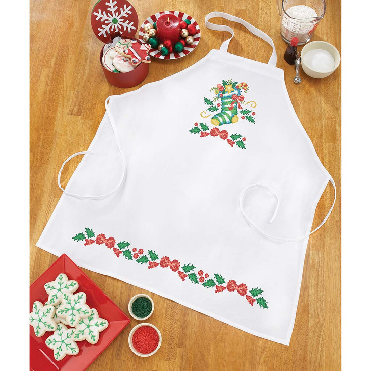Herrschners Christmas Cheer Apron Thread Kit