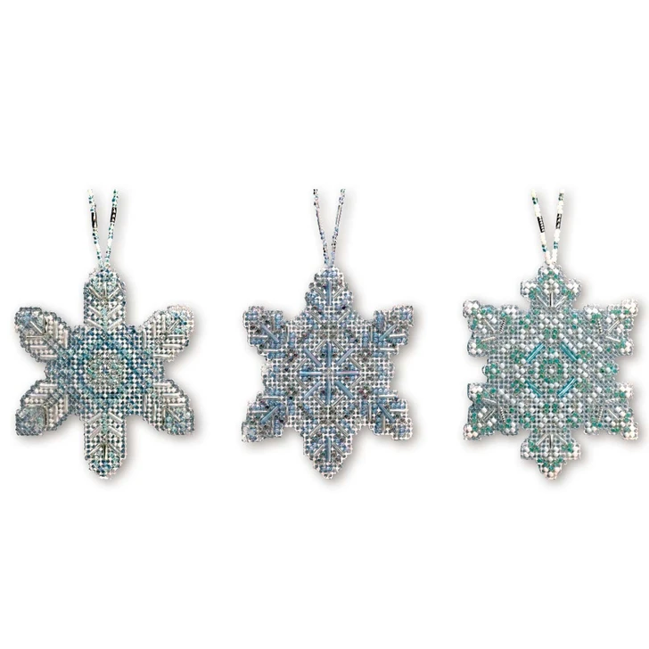 Wichelt Imports, Inc. Sliver Snowflakes Ornaments Counted Cross-Stitch Kit