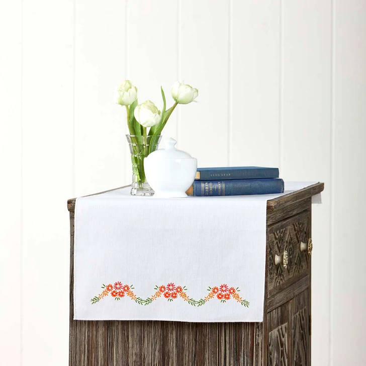 Herrschners Marion Dresser Scarf Stamped Embroidery