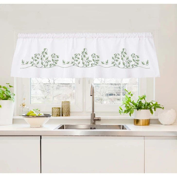 Herrschners Ivy Vines Valance Stamped Cross-Stitch