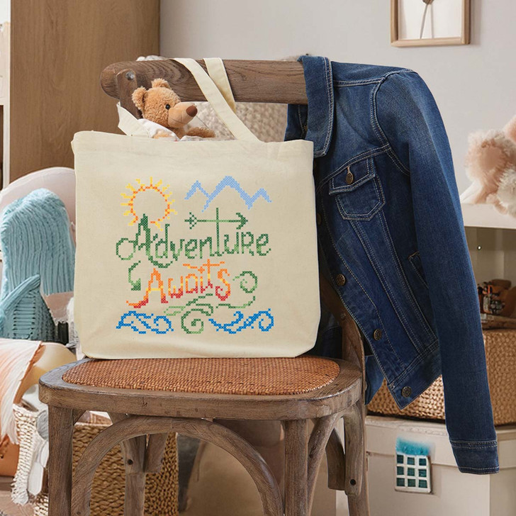 Herrschners Adventure Awaits Kid's Tote Stamped Cross-Stitch