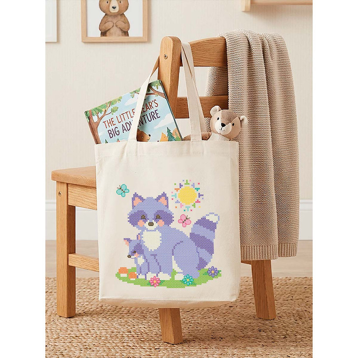 Herrschners Darling Raccoons Kid's Tote Stamped Cross-Stitch