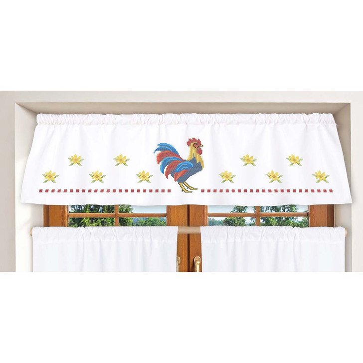 Herrschners Country Sunrise Window Valance Stamped Cross-Stitch
