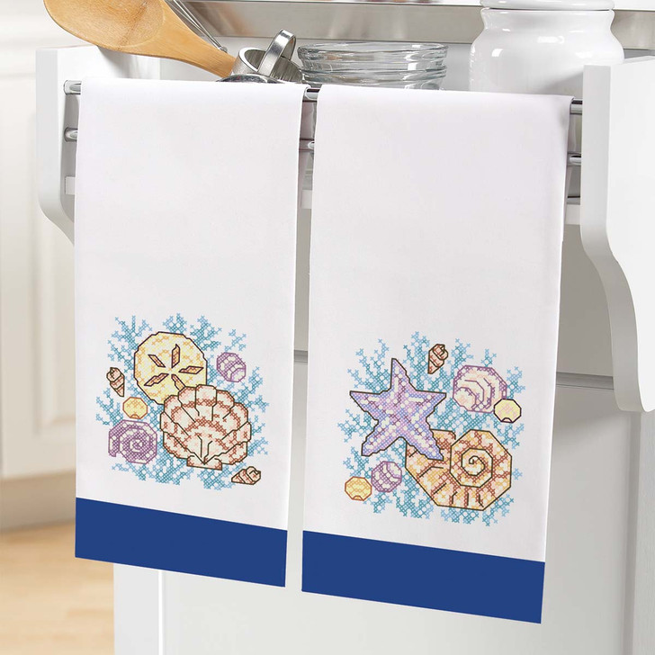 Herrschners Shell Collection Towel Pair Thread Kit