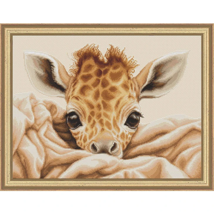 Luca-S Baby Giraffe Kit & Frame Counted Cross-Stitch Kit