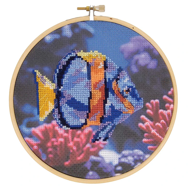 DMC Fish Hoop Counted Cross-Stitch Kit