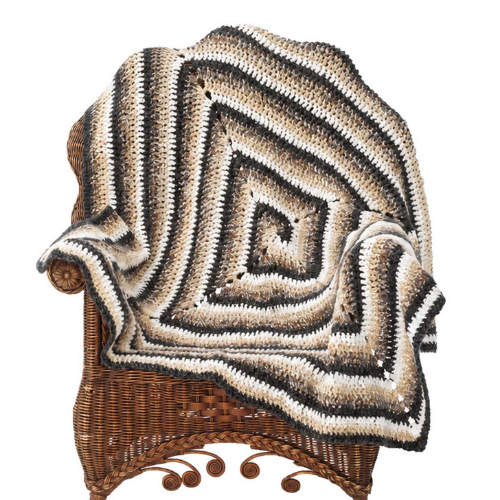 Lion Brand Spiraling Into Winter Afghan Crochet Kit