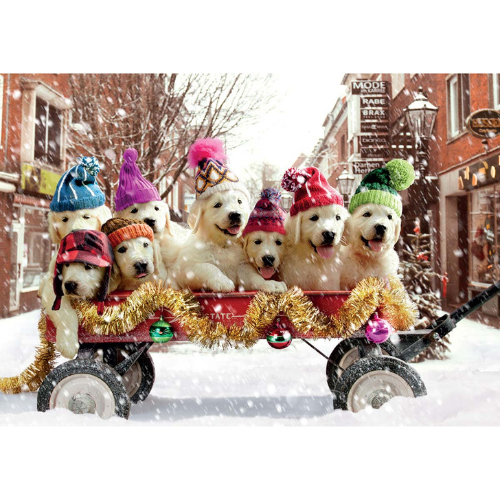 Ceaco Avanti Puppies in a Wagon Jigsaw Puzzle