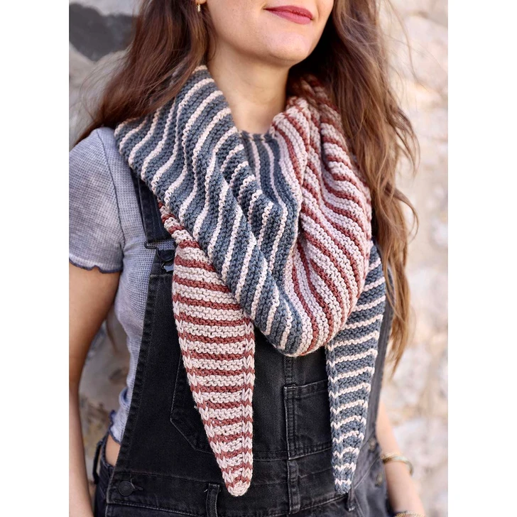 Lion Brand Brewster Striped Kerchief Knit Kit