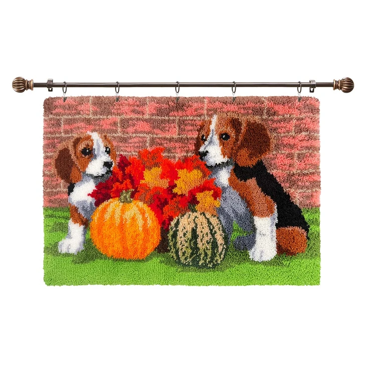 Herrschners Harvest Helpers Kit & Hanger Latch Hook Kit