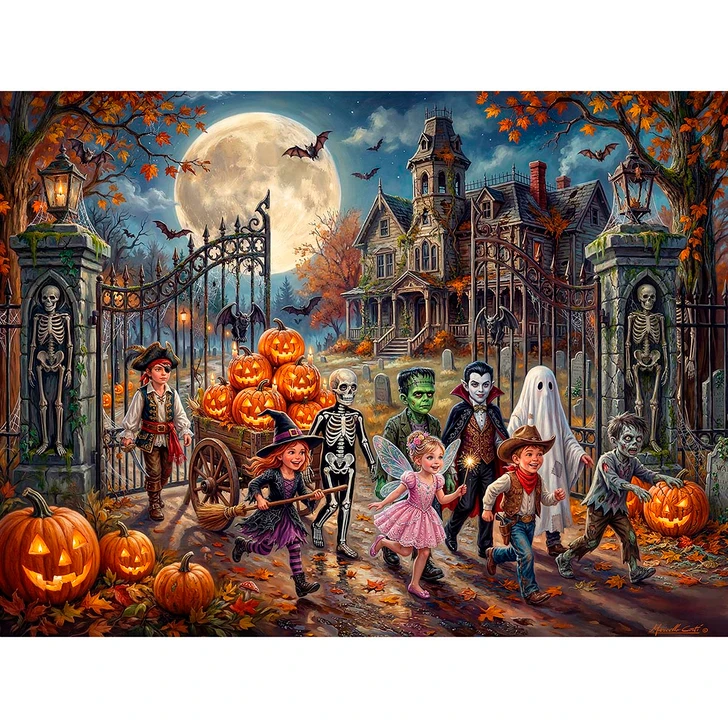 Vermont Christmas Company Fright Night Friends Jigsaw Puzzle