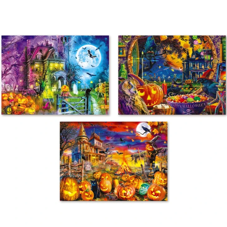 Masterpieces Puzzle Co Glow in the Dark Halloween, Set of 3 Jigsaw Puzzle
