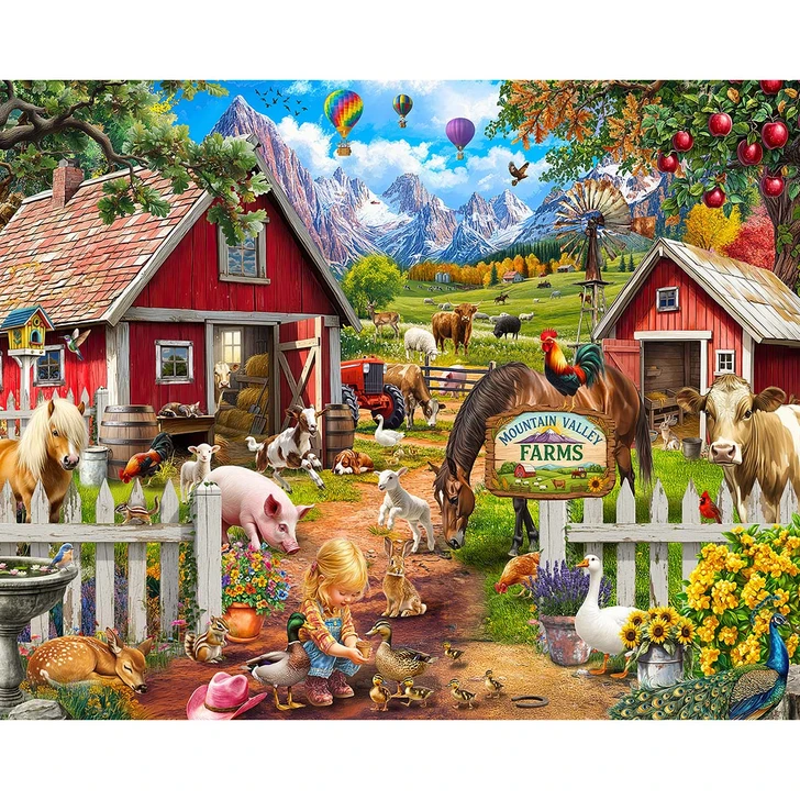 Vermont Christmas Company Mountain Farm Jigsaw Puzzle