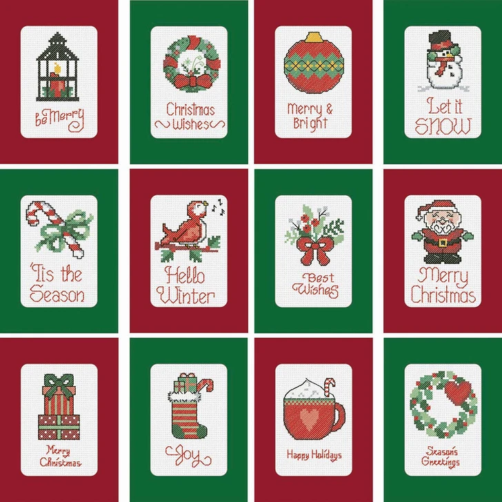 Herrschners Festive Wishes Greeting Cards Counted Cross-Stitch Kit