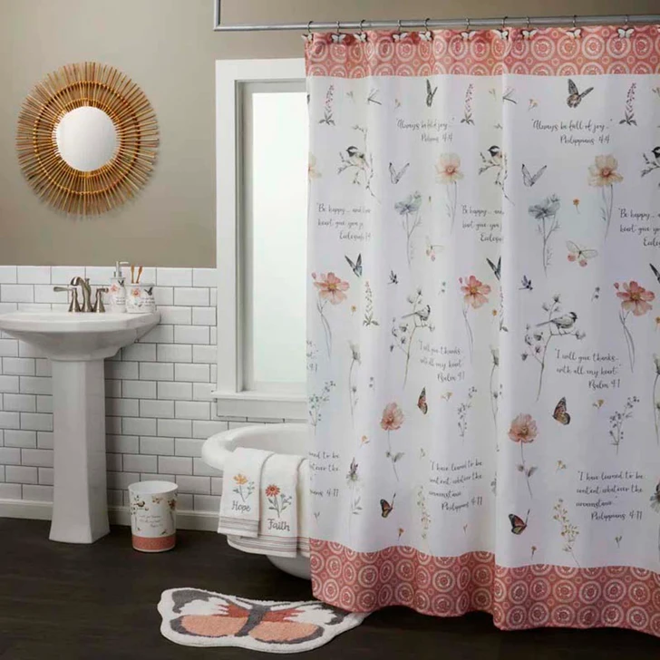 Inspire Shower Curtain & Hooks