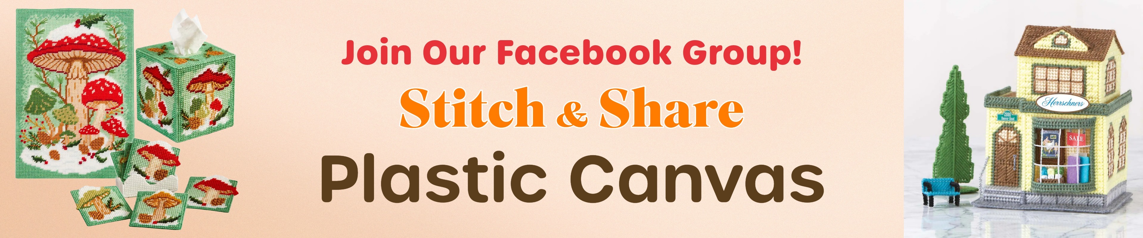 Join our Facebook Group! Stitch & Share Plastic Canvas - Images: Herrschners Christmas Mushrooms Set Plastic Canvas &Herrschners Craft Shop Plastic Canvas Kit