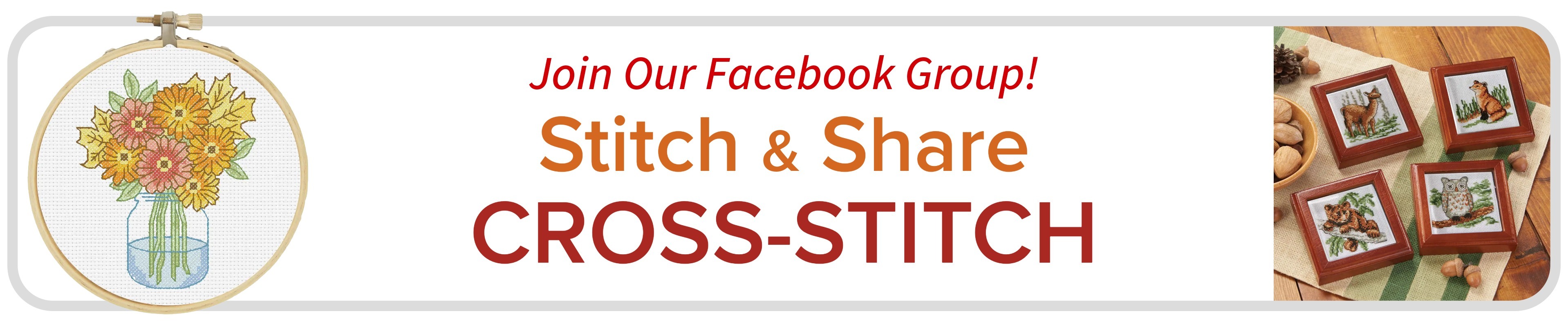 Join our Facebook Group! Stitch & Share - Cross-Stitch. Images: Herrschners Cross-Stitch Kits