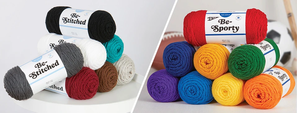 Herrschners Be-Stitched Yarn and Herrschners Be-Sporty Yarn