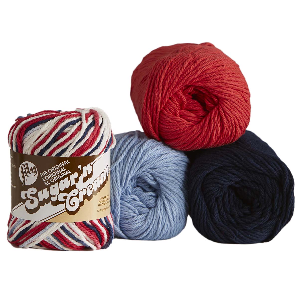 18 Pack: Lily Sugar 'n Cream Solid Yarn, Size: 2.5, Red