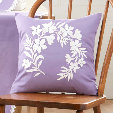 Bucilla Charleston Chirp Monogram Pillow Cover Stamped Embroidery