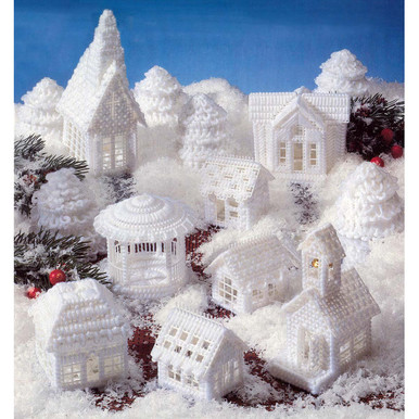 Herrschners Christmas Village Trio Plastic Canvas Kit