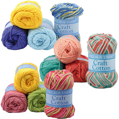 Village Yarn Cushy Cotton-Bag of 5 Yarn Pack