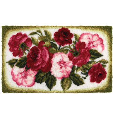 Orchidea Roses Latch Hook Rug Kit - Herrschners