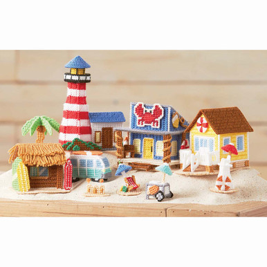 Herrschners Beach Life Village Plastic Canvas Kit