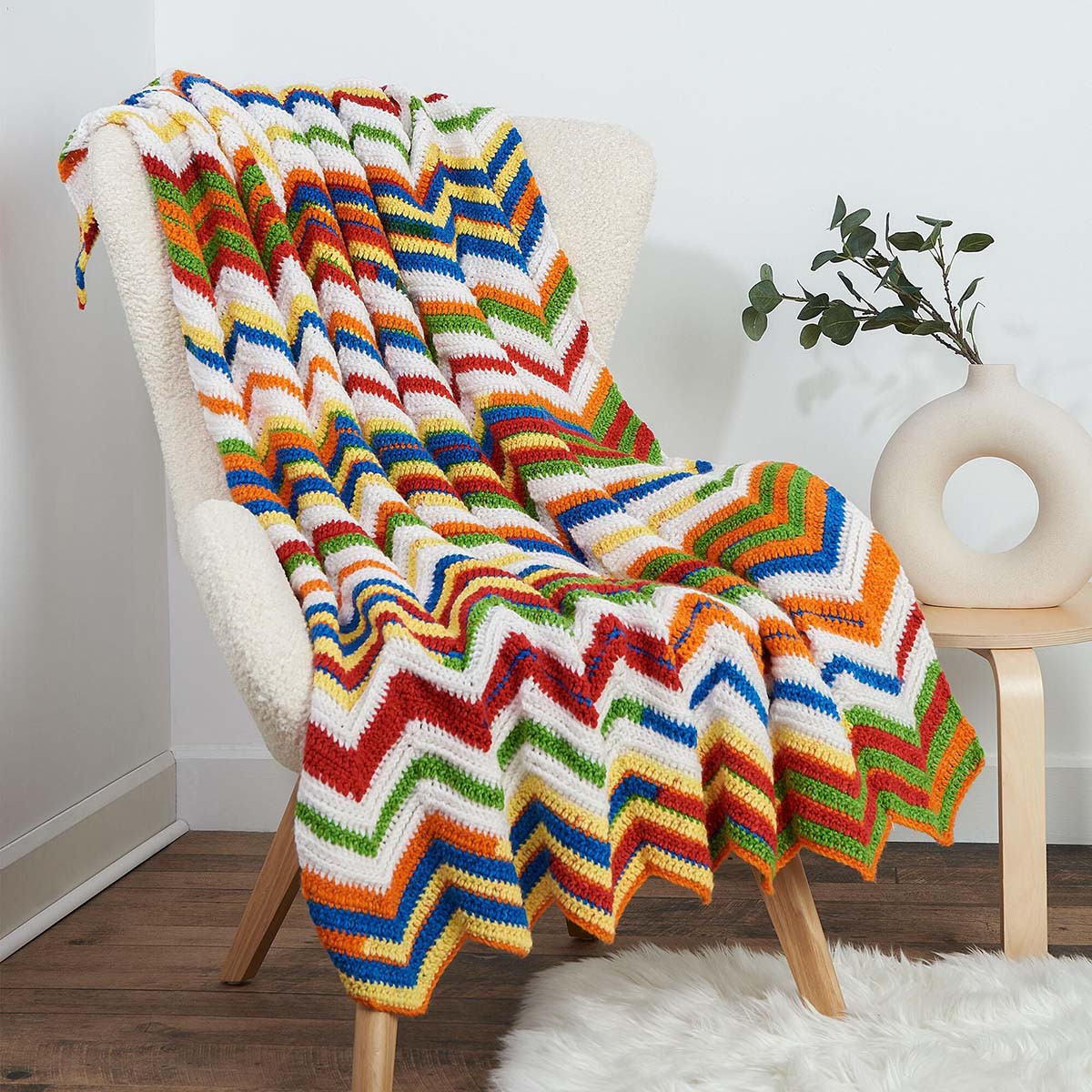 Red Heart Joyful Ripple Crochet Blanket Free Download