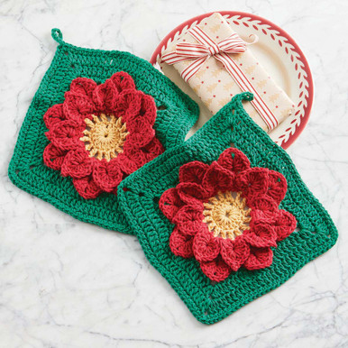 Village Yarn Patriotic Kitchen Towels & Stars Dishcloth Set Crochet Kit