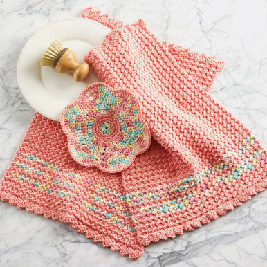 Village Yarn Poinsettia Dishcloths Crochet Kit