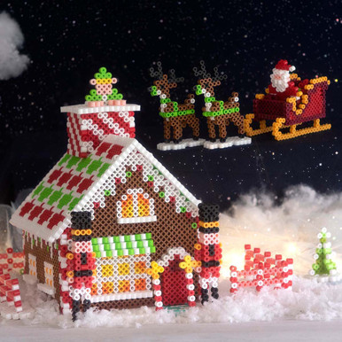 Perler Beads Winter Lodge Gingerbread House Beading Kit