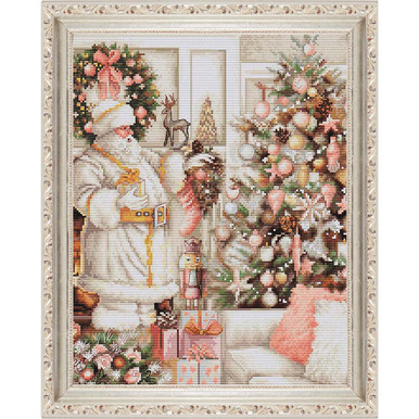 Luca-S Santa in White Coat Counted Cross-Stitch Kit