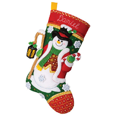 Plaid / Bucilla - Christmas Village Stocking w/Lights