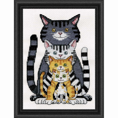 Cross Stitch Kit With Frame Cat Counted Cross Stitch Painting