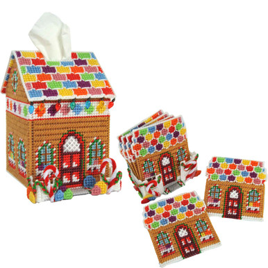 Herrschners Candy Lane Gingerbread, Set of 2 Plastic Canvas Kit