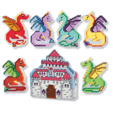Herrschners Dragon Coasters & Castle Holder Plastic Canvas Kit