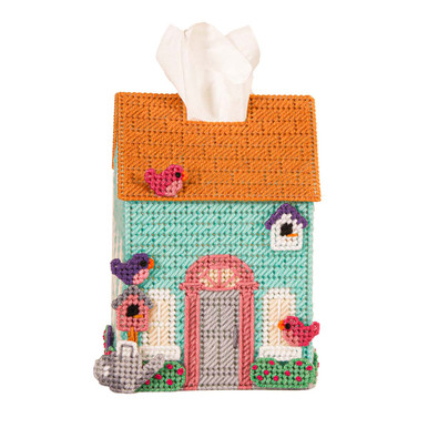 Herrschners Garden Abode Tissue Box - May Plastic Canvas Kit