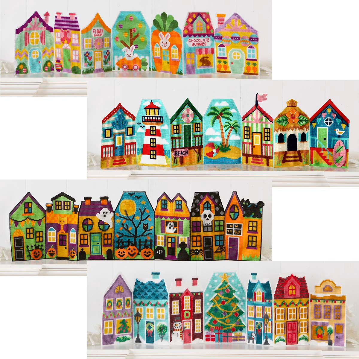 Herrschners Seasonal Mantel Sitter Set Plastic Canvas Kit