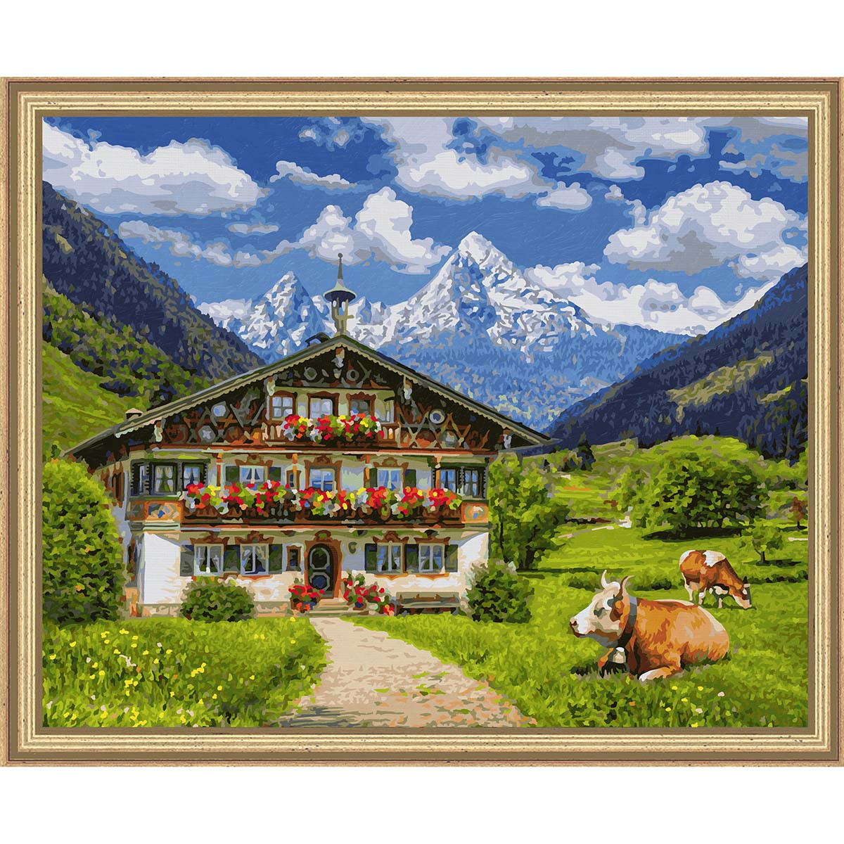 トップス MAISON SPECIAL Landscape Painting Crew Schipper Mountain Farm Paint by Number Kit