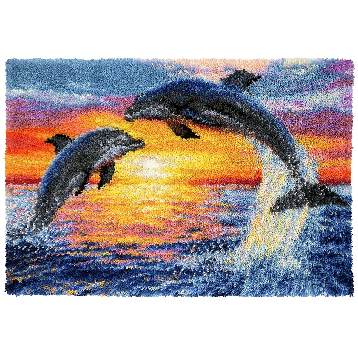 Herrschners Sunset Dolphins Latch Hook Kit