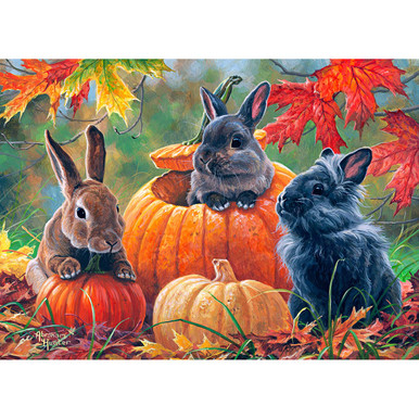 Diamond Art Club Pumpkin Patch Bunnies Diamond Painting