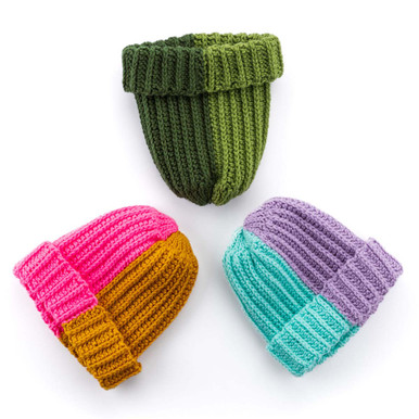 Red Heart Color Rib Duo Beanie Crochet Kit display picture 1