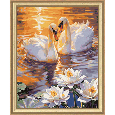 Schipper Swans in Love Kit & Frame Paint by Number Kit